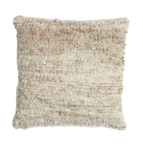 Cuscino arredo bouclè marrone chiaro quadrato mod.MEZOKI - 45x45 cm - Light e Living