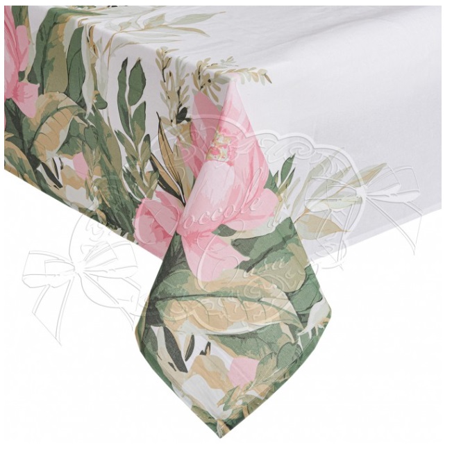 Tovaglia in misto cotone Ninfea - 140x220 cm - Coccole di Casa