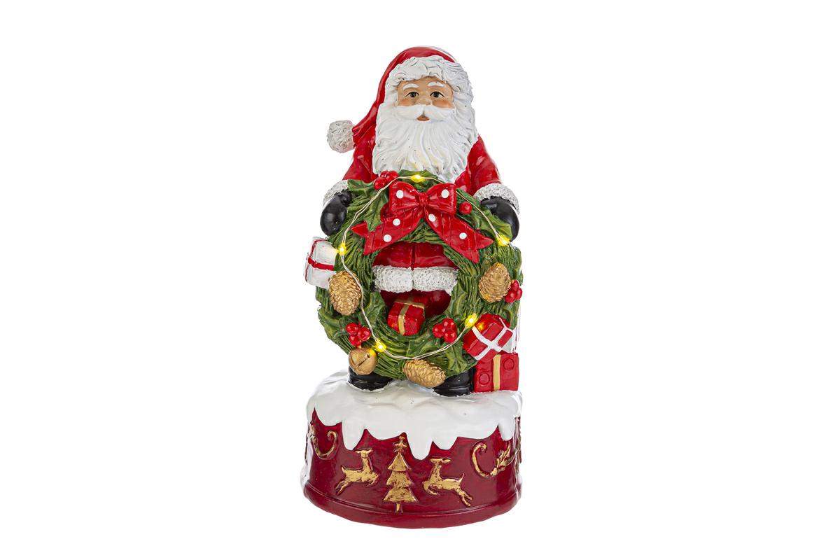 Carillon babbo natale in resina con luci led - H.20.5 cm