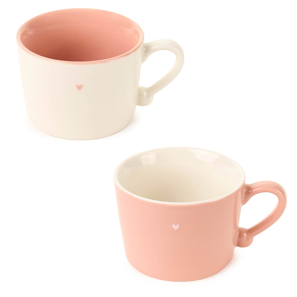 Tazza da te in ceramica Petit Mon Amour - 2 varianti - 12x7 cm - Nuvole di Stoffa