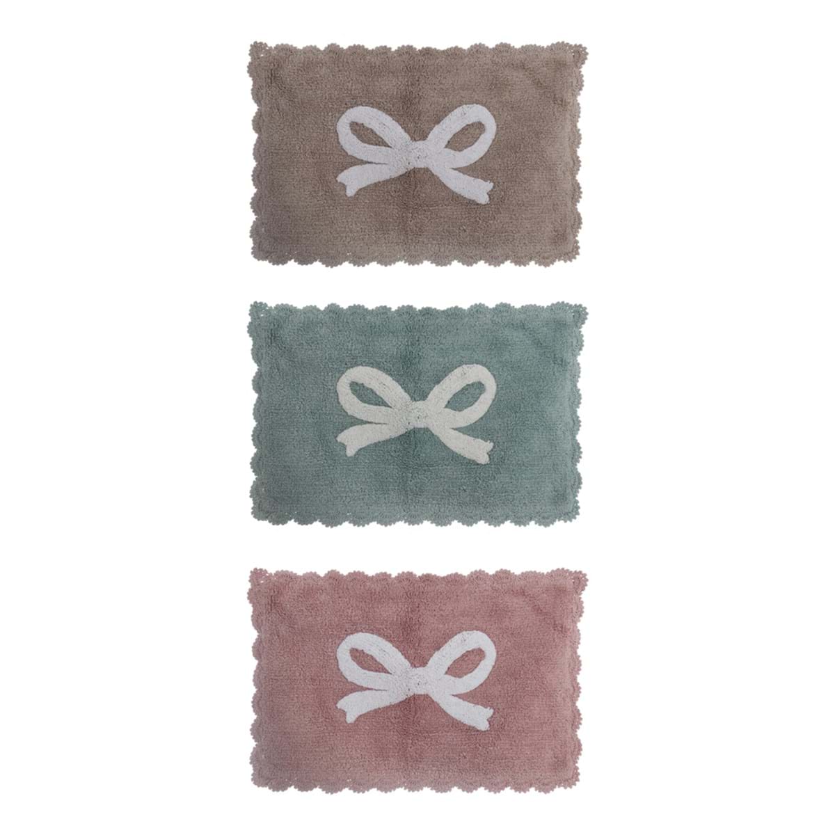 Tappeto in cotone con fiocco - vari colori - 45x75 cm - Blanc Mariclo