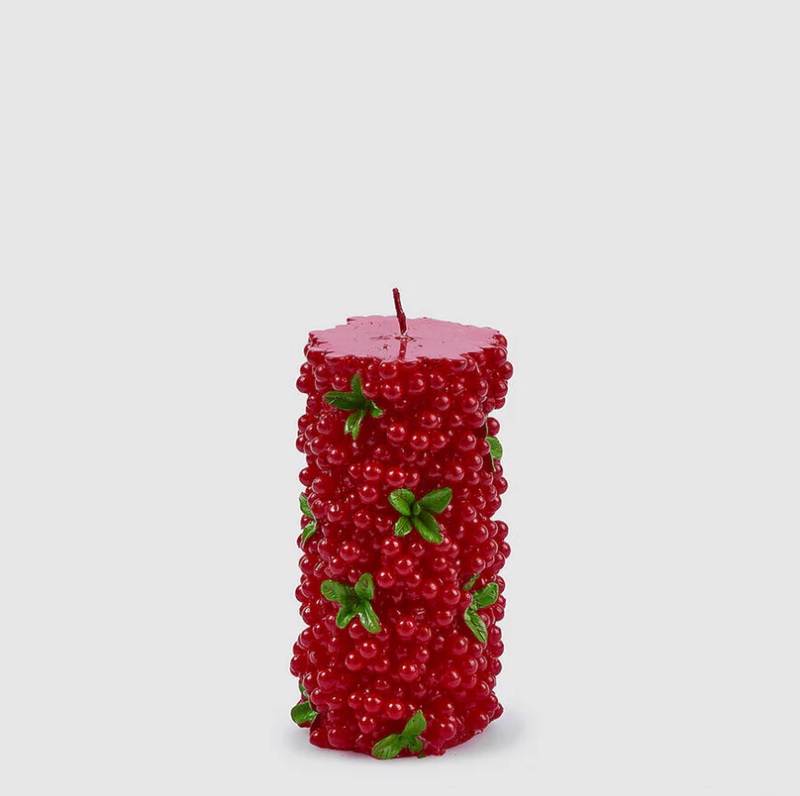 Candela moccolo bacche - H.14x7 cm - EDG