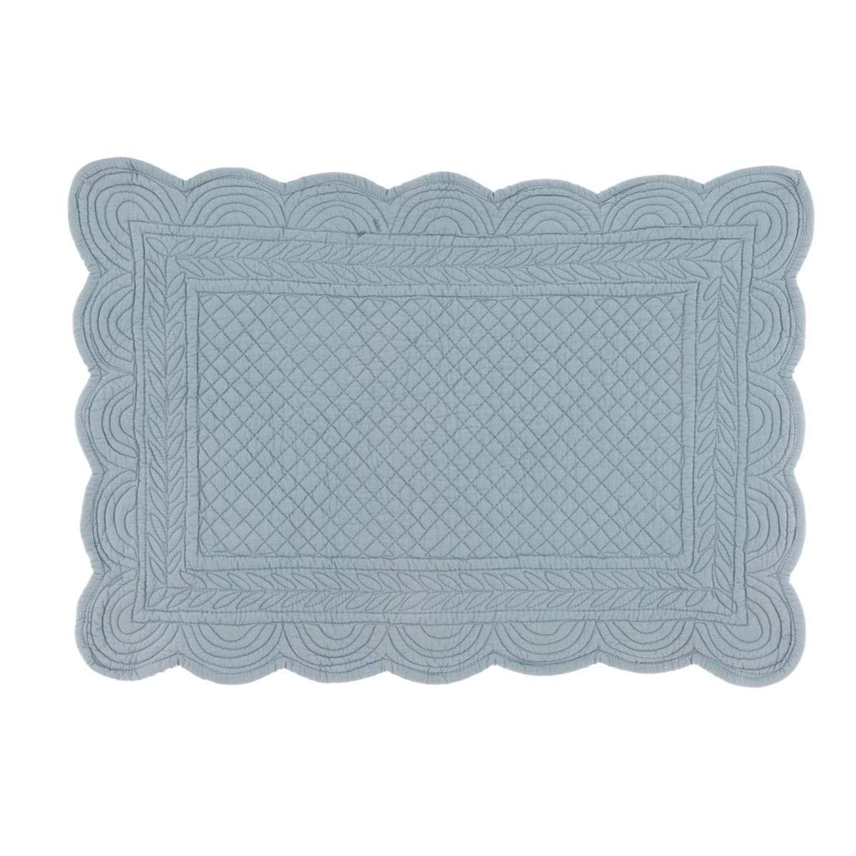 Tovaglietta trapuntata in cotone celeste - Collezione Carmen - 35x50 cm - Blanc Mariclo