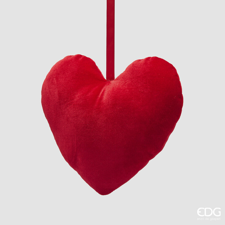 Decoro cuore in peluche da appendere - H.26x30 cm - EDG