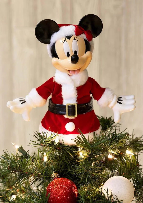 Puntale per albero Minnie con vestito natalizio - H.21.5 cm - Disney