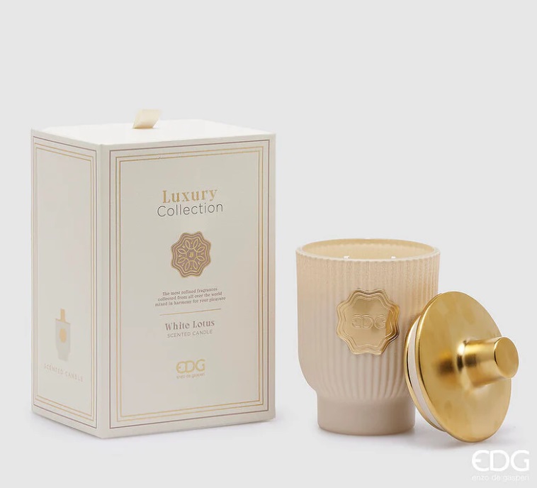 Candela profumata White Lotus - Luxury Collection - 420 gr - H.16x10 cm - EDG