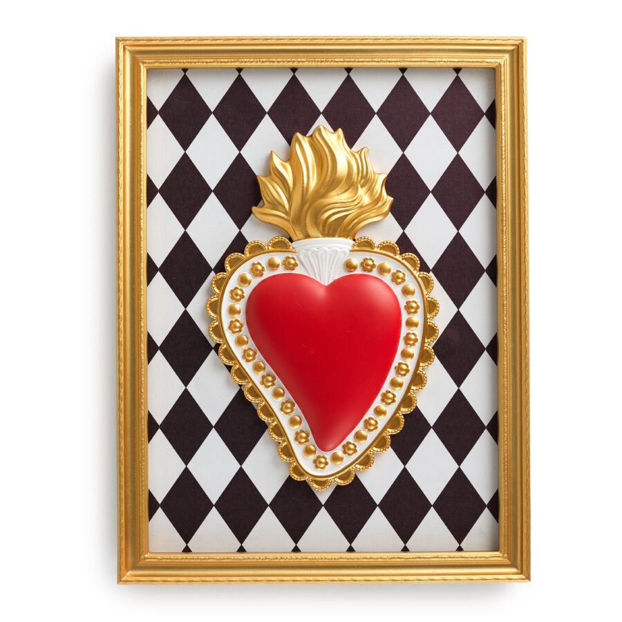 Cornice rettangolare c/cuore e rombi - 40x30 cm - Henriette