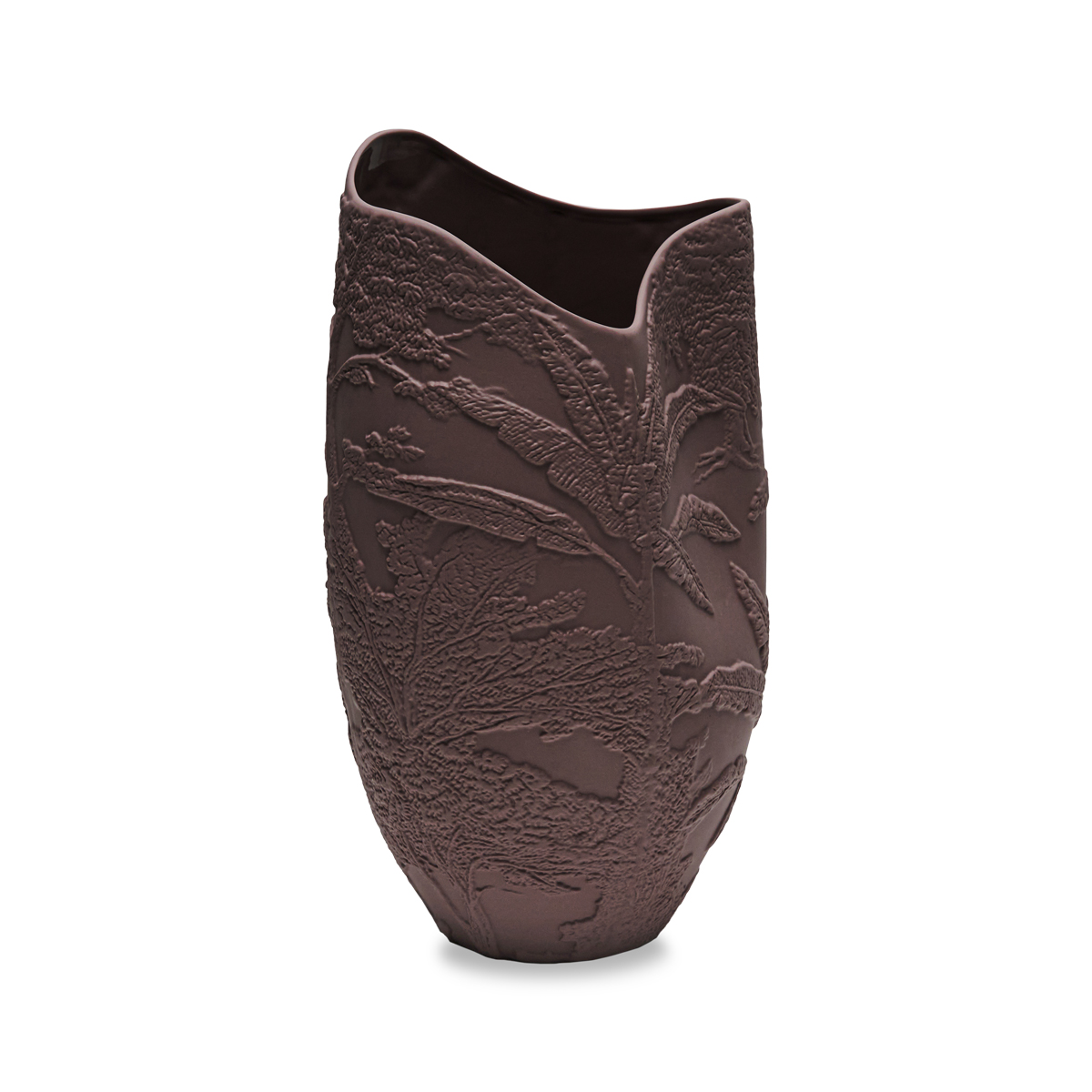Vaso Relief lavanda in porcellana matt - Linea FLUSSI - H.36x20 cm - Henriette