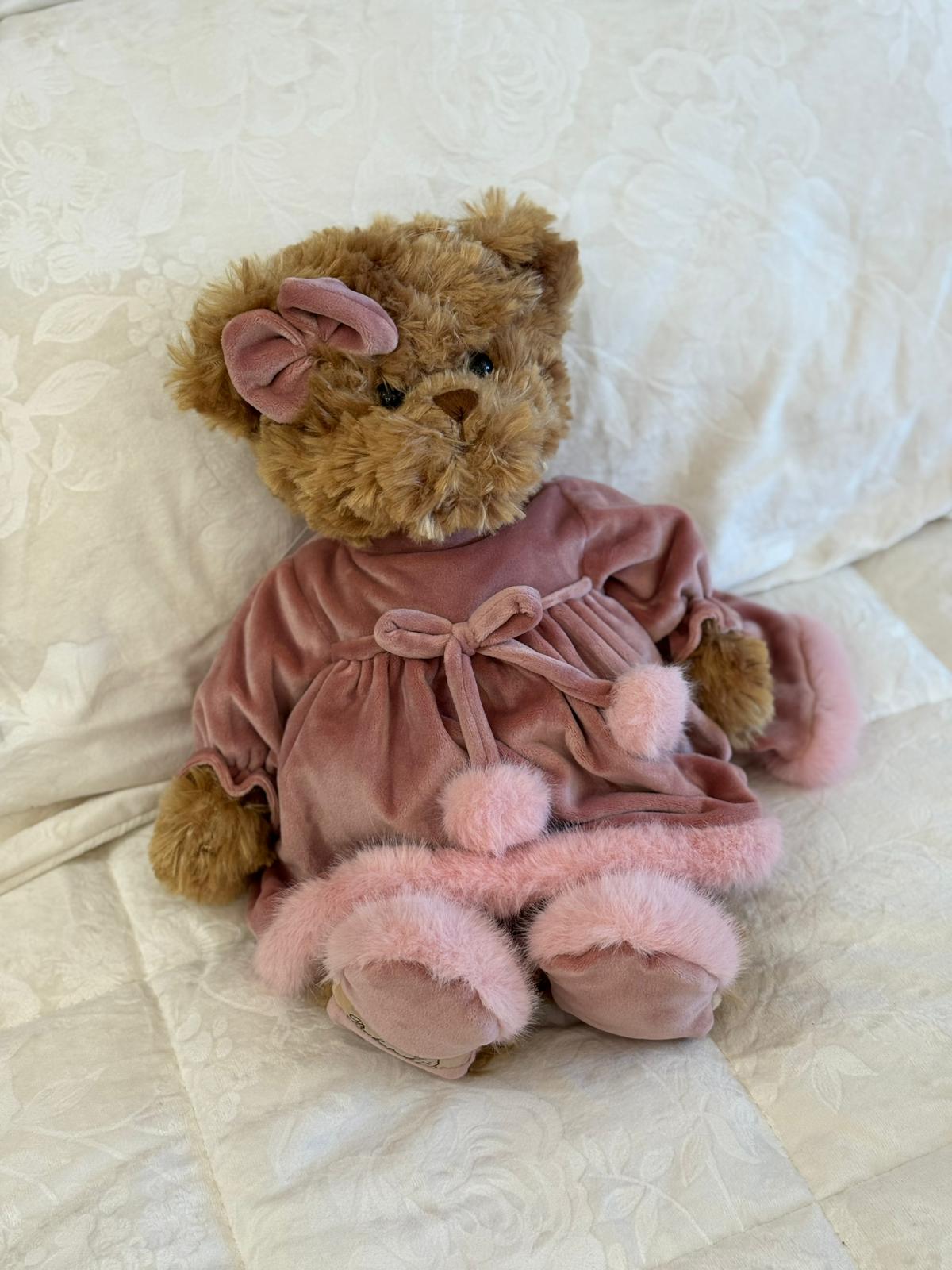 Orsetto peluche con vestitino rosa Aiko - H.35 cm - Bukowski