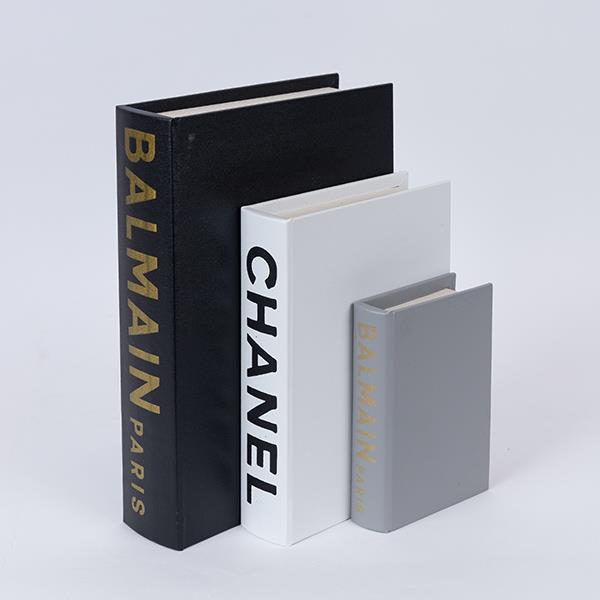 Set 3 libri contenitore nero -bianco -grigio - 30x21/23x17/16x11 cm - Eurolamp