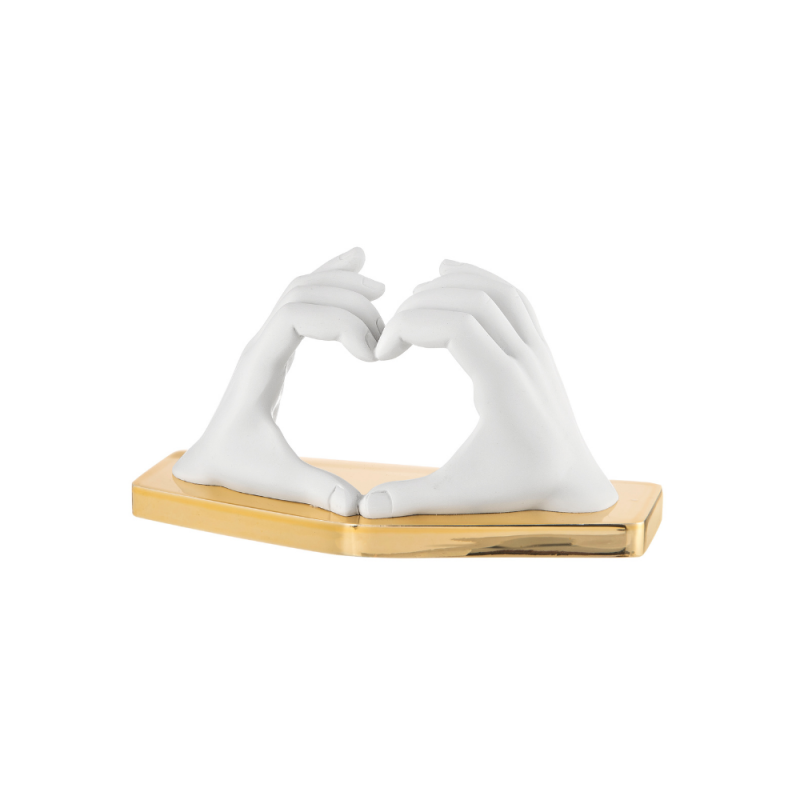Scultura mani cuore - 22x12 - Base Oro - Bongelli Preziosi