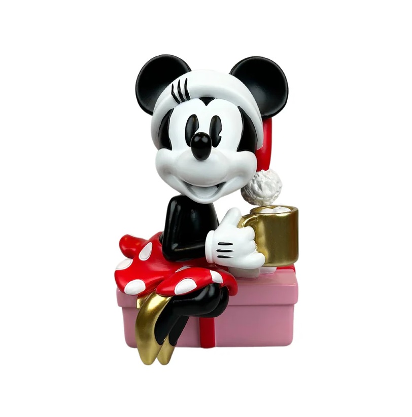Statuina natalizia in resina Minnie con tazza - H.19.5 x 12.5 cm - Disney