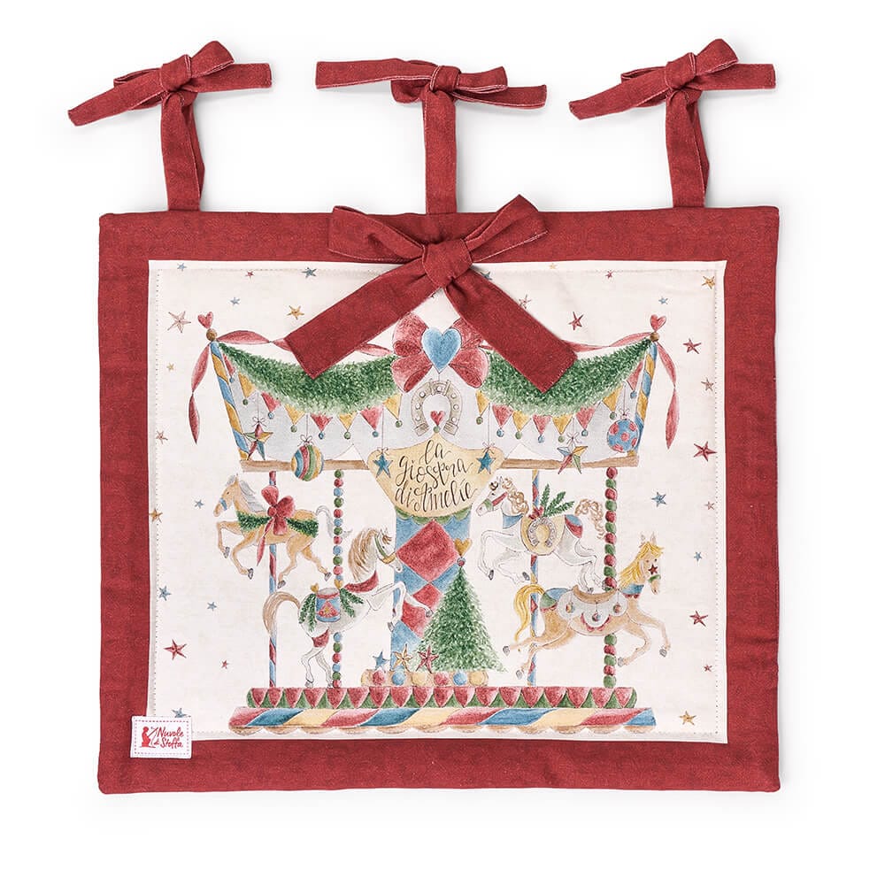 Copriforno natalizio in cotone La Giostra di Amelie - 42x35 cm - Nuvole di Stoffa
