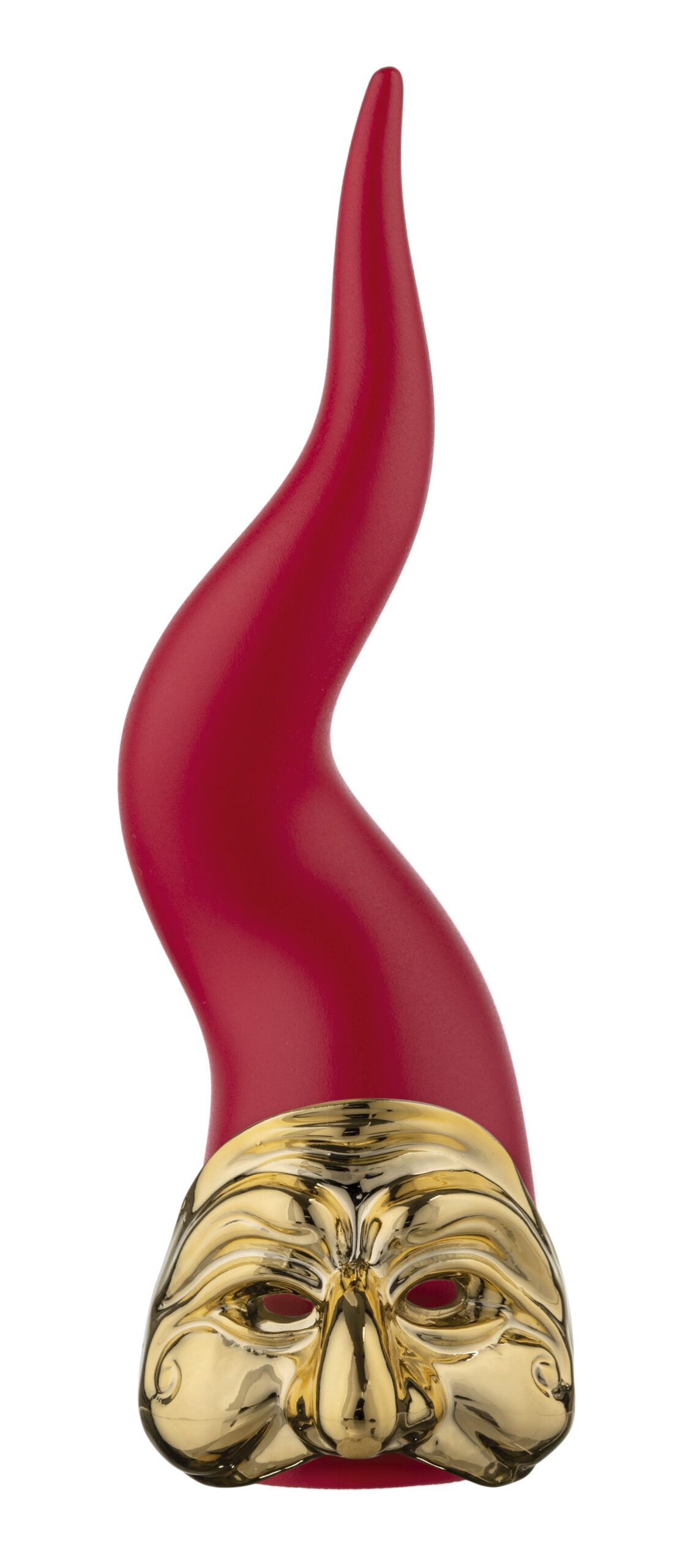 Corno pulcinella oro/rosso - H.21 cm - Bongelli