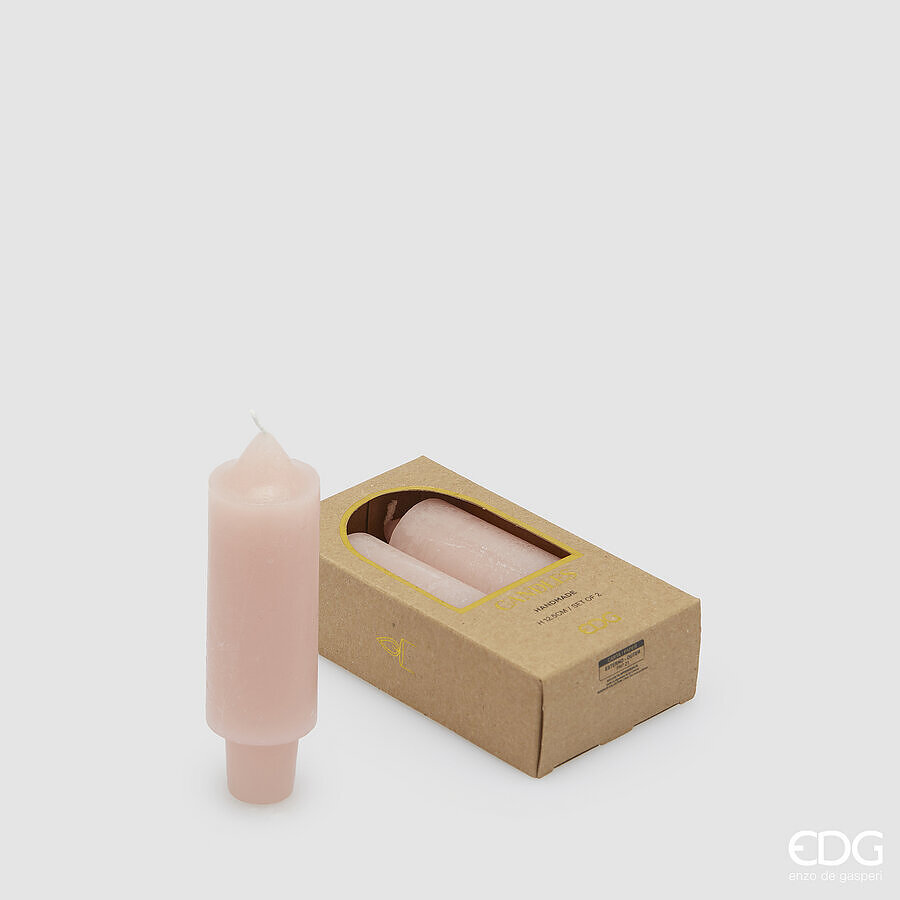 Confezione 2 pz candela stelo solid - H.12.5 cm - vari colori -  EDG