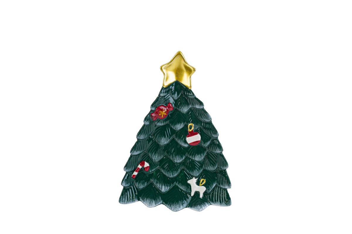 Vassoio ceramica albero di natale - 18x25cm