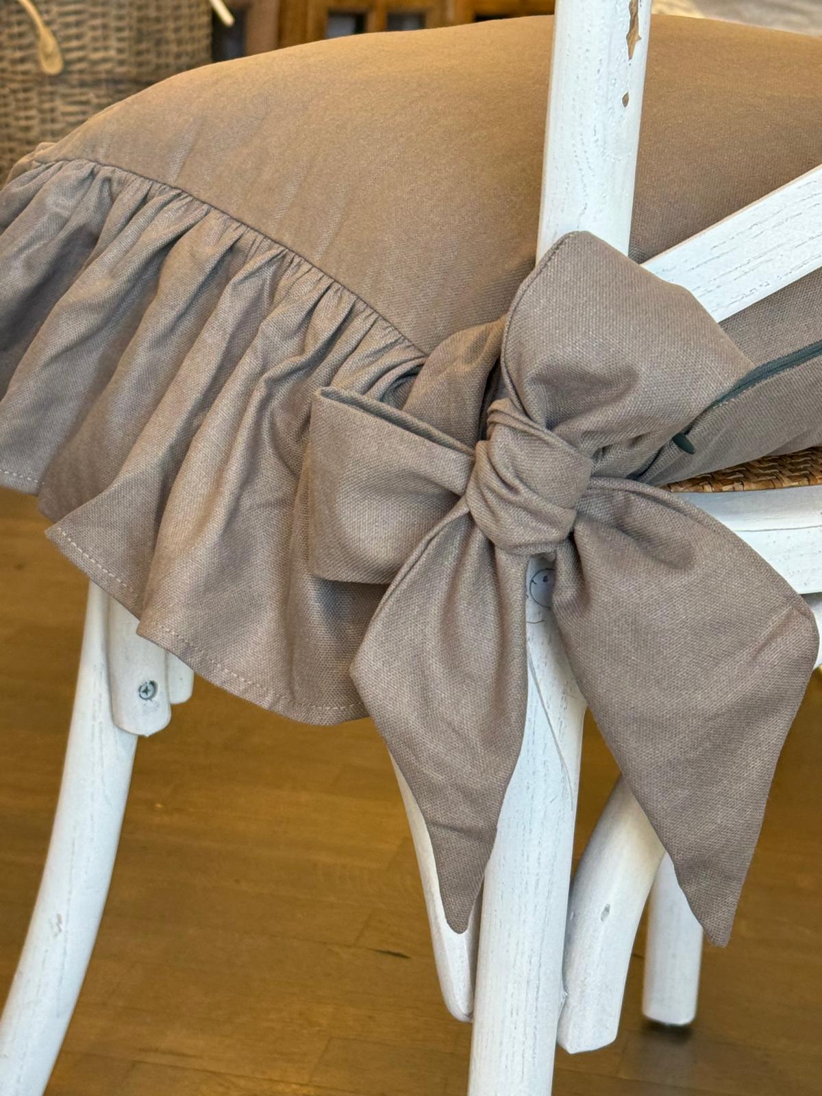 Cuscino da sedia sartoriale in panama marrone - 45x45 cm - Fiorentino Home