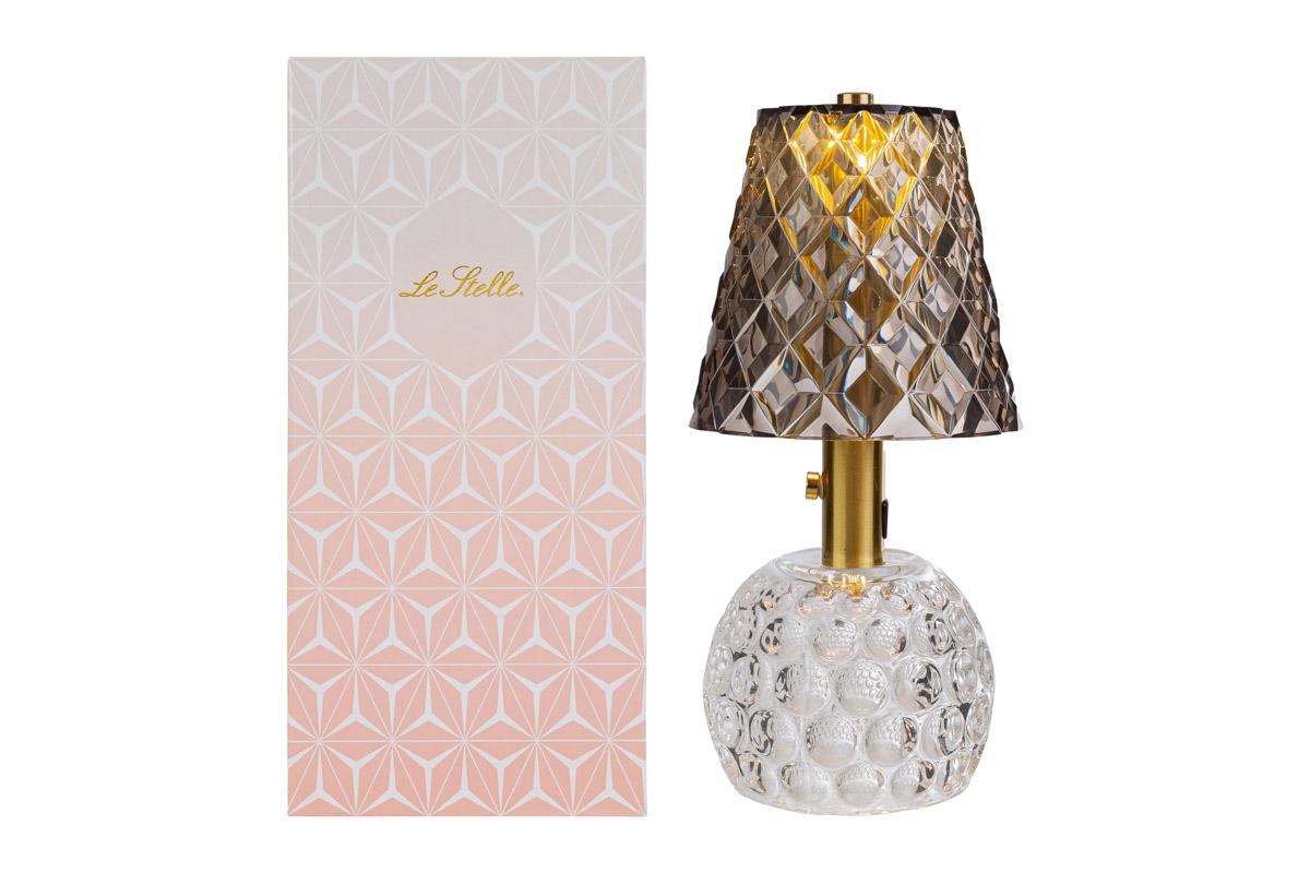 Lampada fume' eclisse touch led/usb con box - H.27x13 cm - Le Stelle