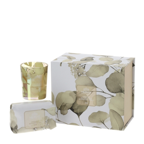 Set candela + sapone linea Botanic - vari colori - Hervit