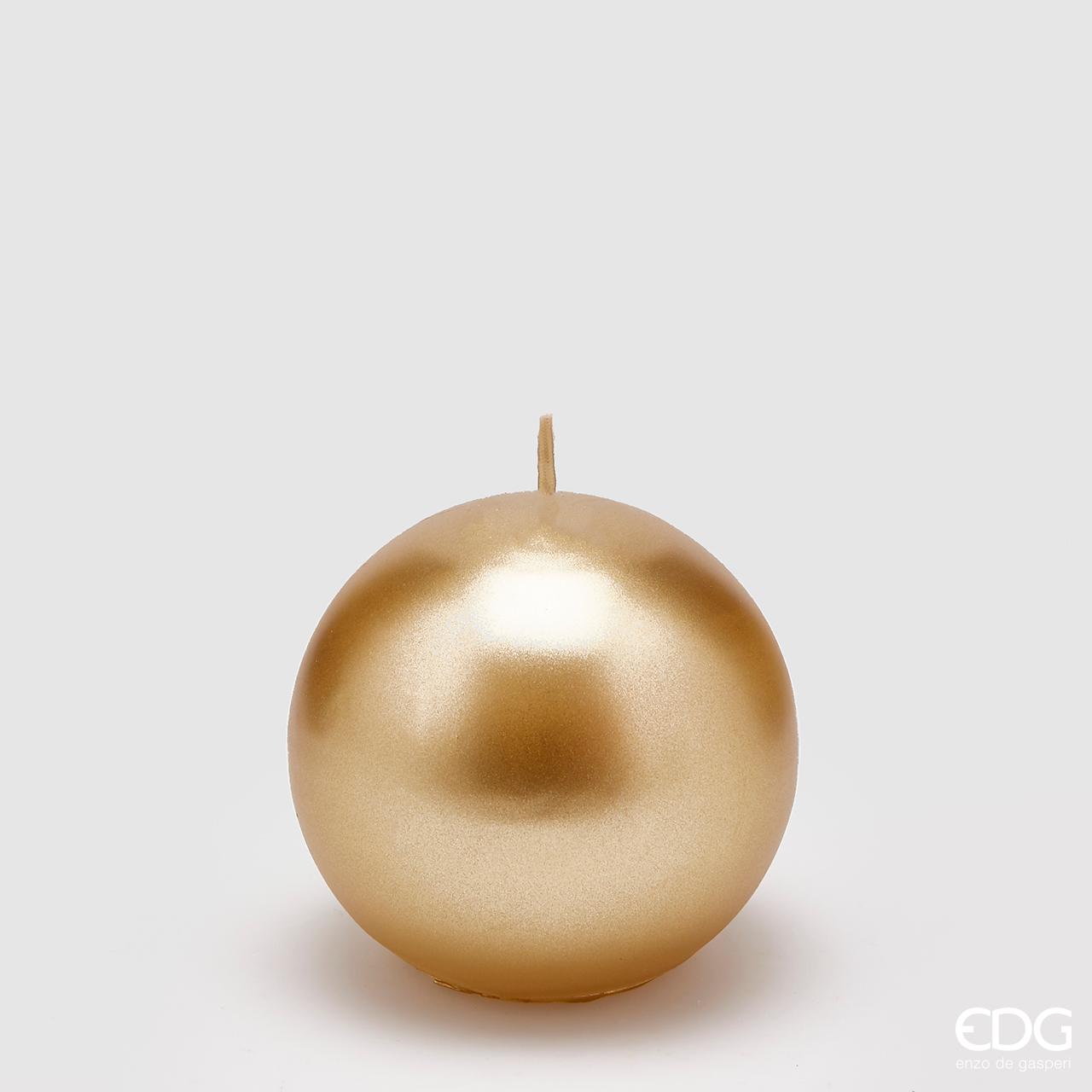 Candela sfera oro satinato - diam.8 cm - EDG