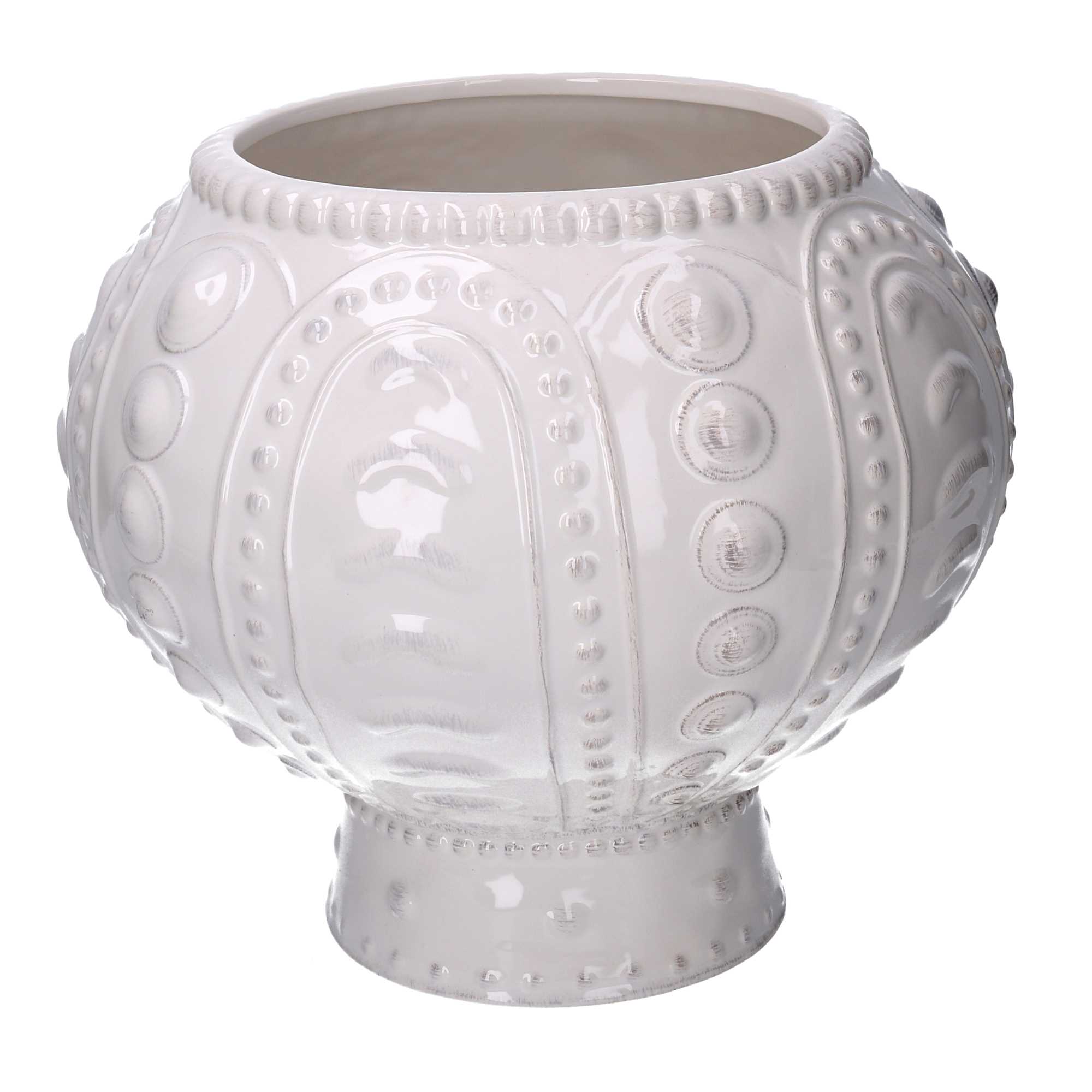 Vaso in ceramica bianco - H.27x31 cm - Vacchetti