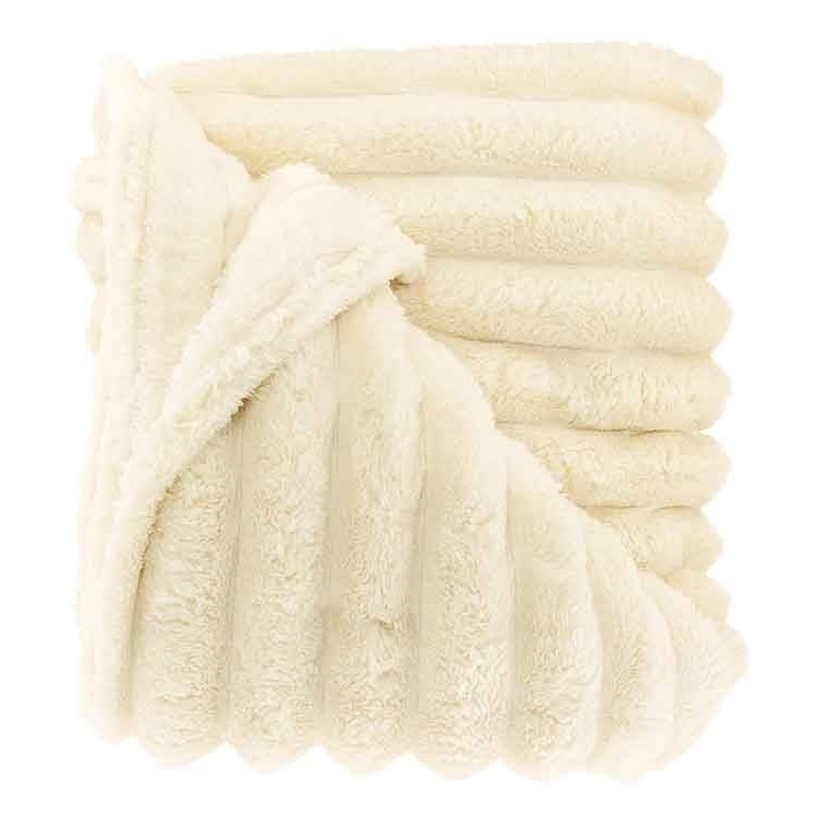 Plaid pellicciato a coste Romee - 150x200 cm - vari colori - Unique Living