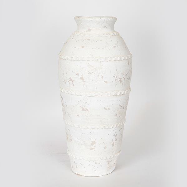 Vaso bianco in ceramica - H.43x20.5x20 cm - Eurolamp