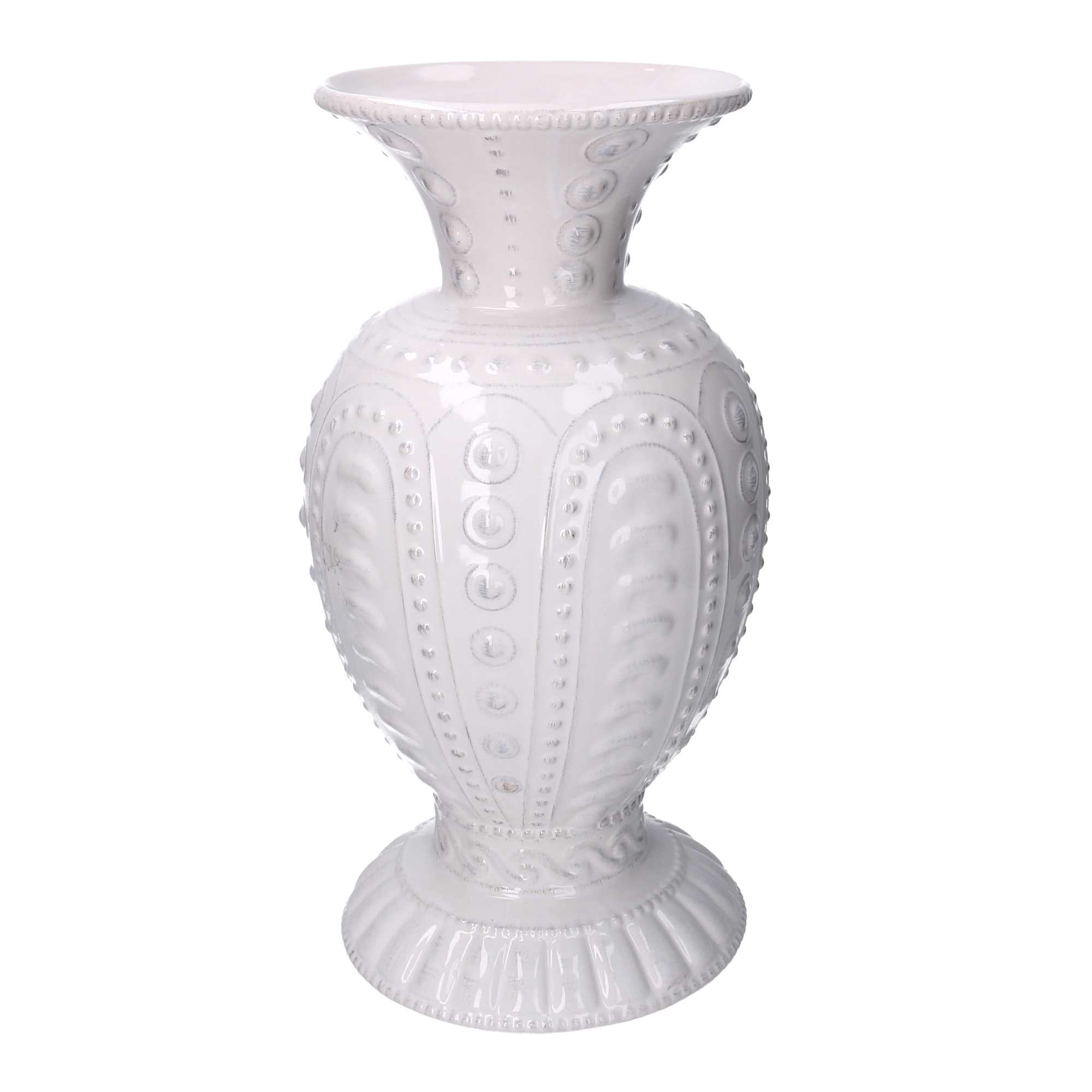 Vaso in ceramica bianco - H.42.8x22 cm - Vacchetti