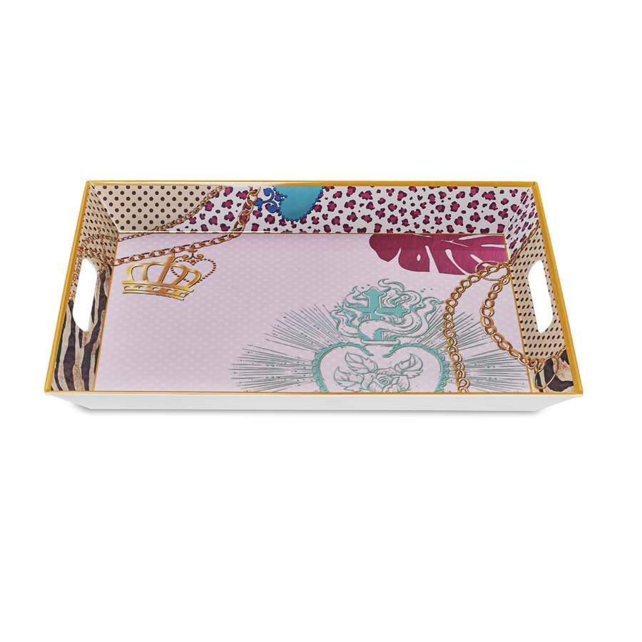 Vassoio con manici in melamina Linea Trend - 49x36 cm - Henriette