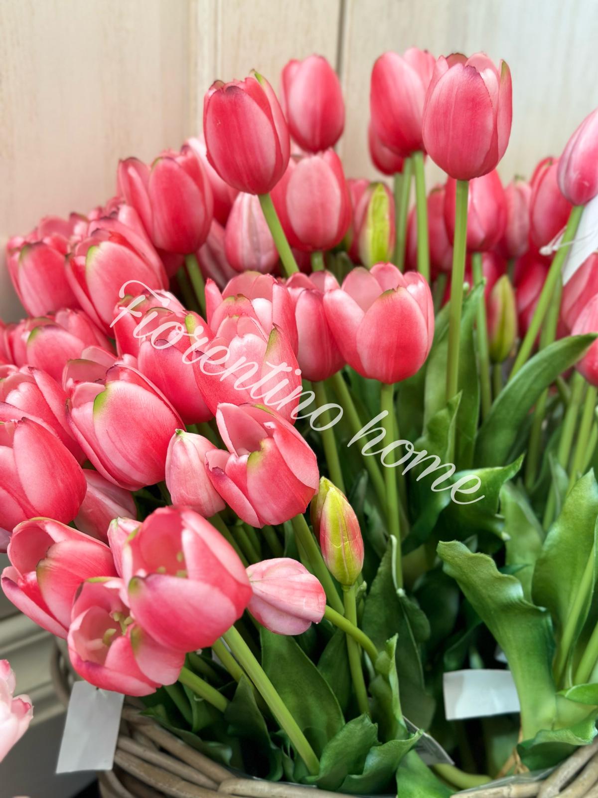 Bouquet di cinque tulipani artificiali fuxia  - Edg