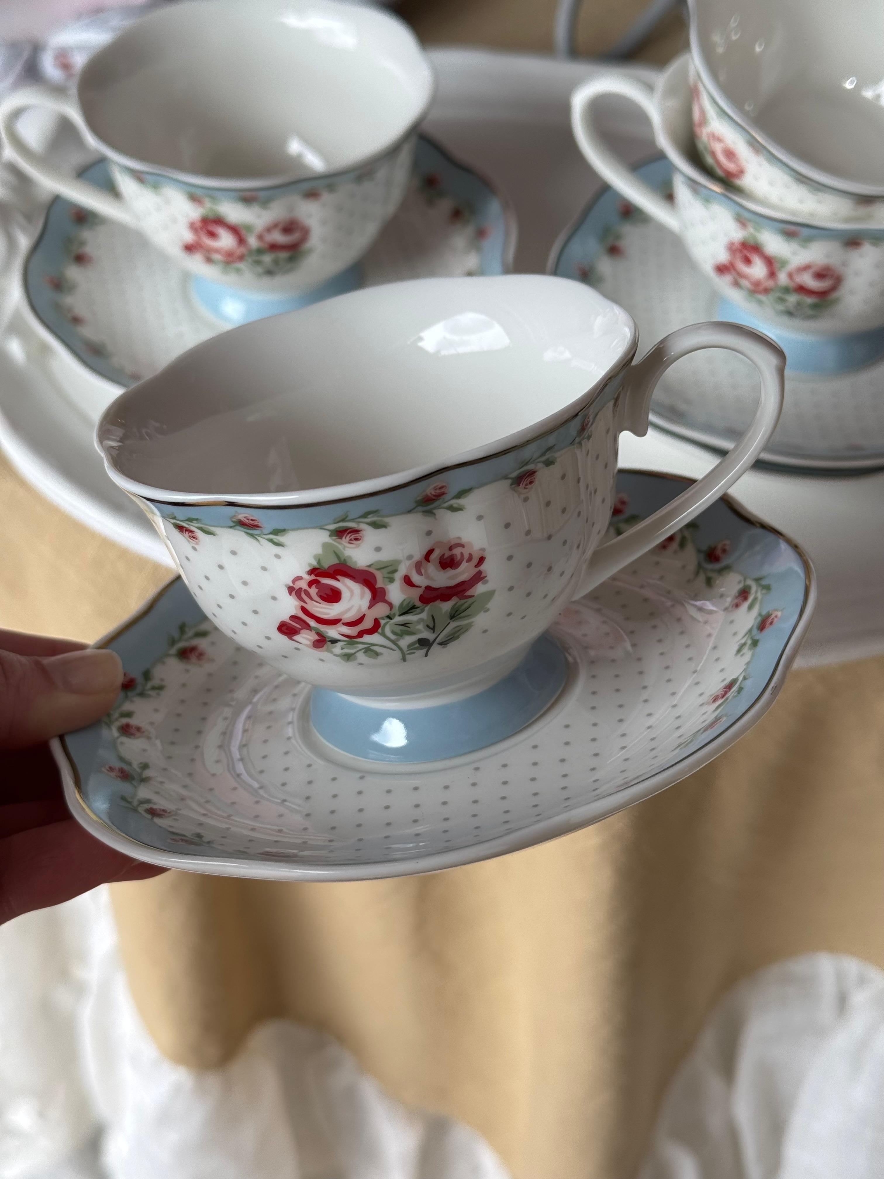 Tazza da the con piattino in porcellana - 12x7 cm - L'Arte di Nacchi