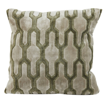 Cuscino arredo quadrato velluto mod.JEMBANA verde oliva - 45x45 cm - Light e Living