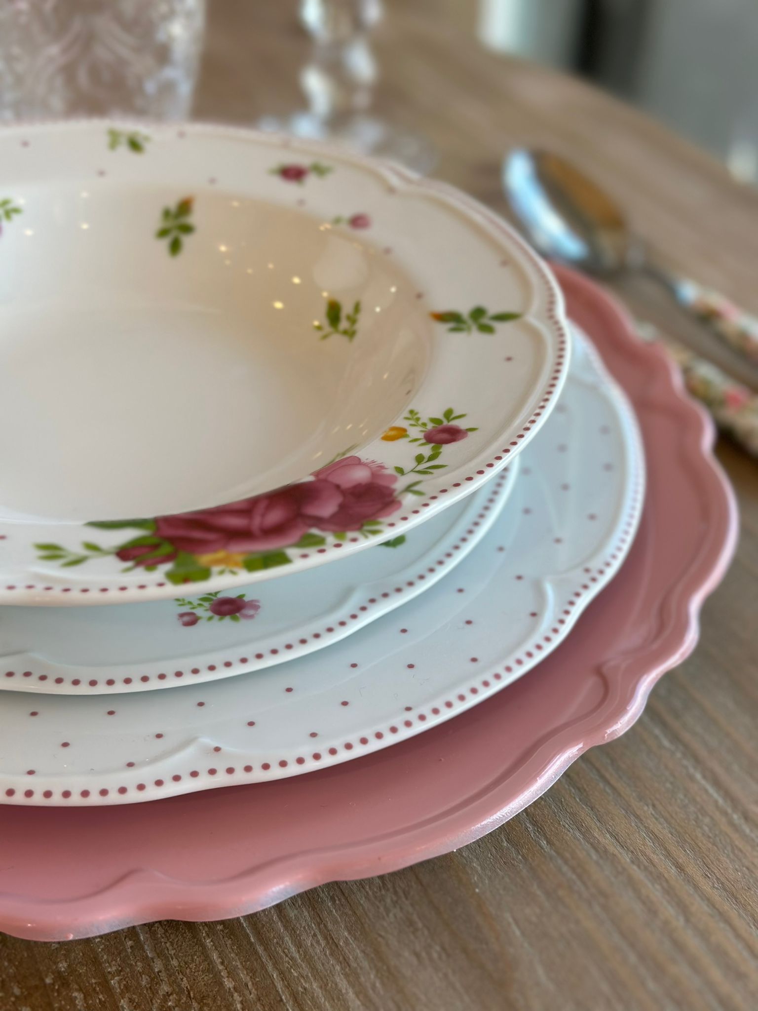 Set piatti in porcellana con fiorellini - 18 pz - Fiorentino Home