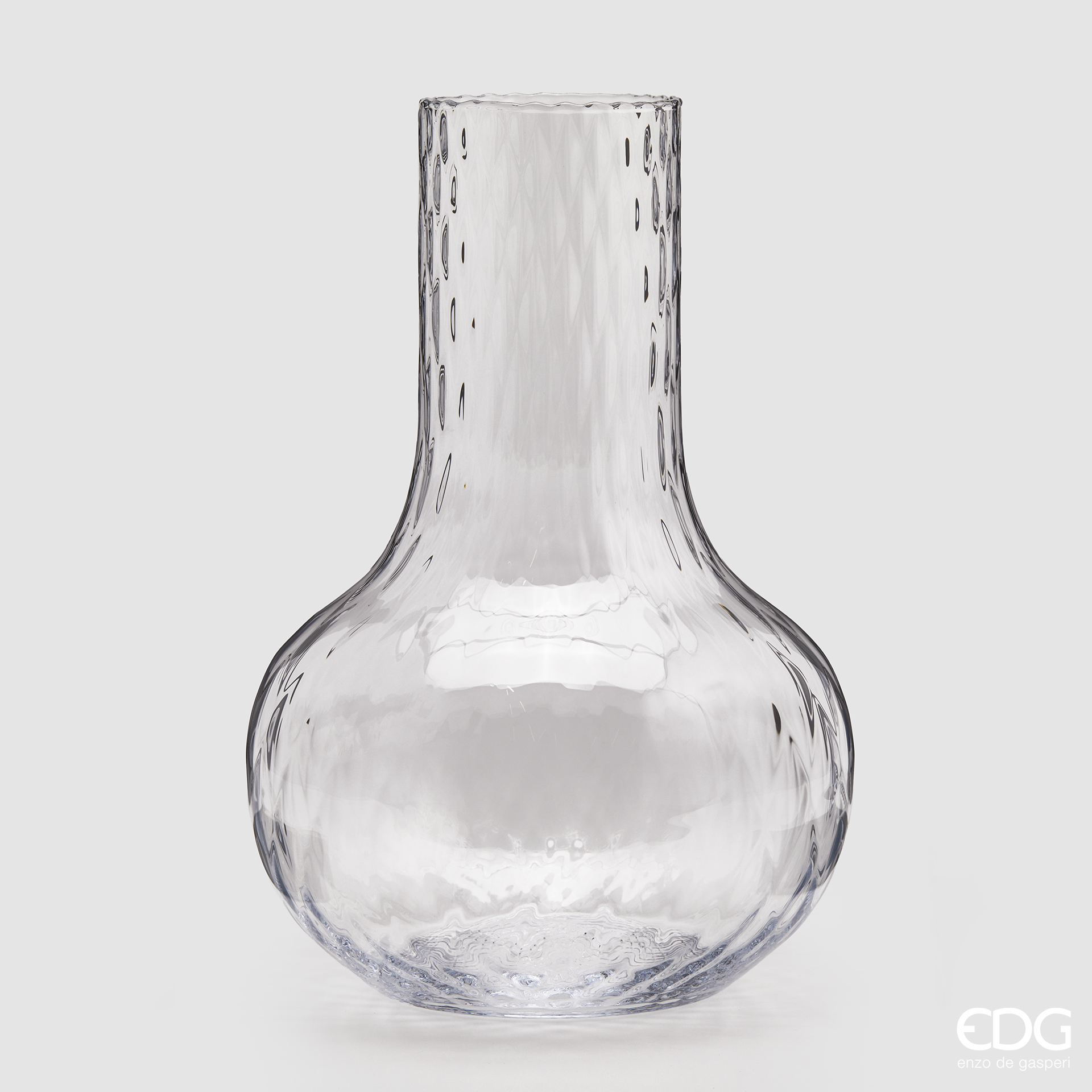 Vaso optic in vetro con collo - H.37x26 cm - EDG