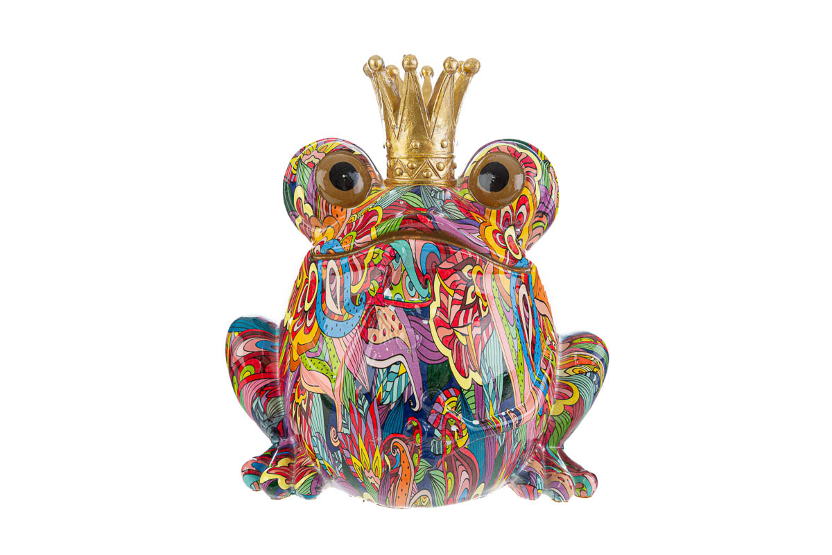Salvadanaio frog in resina multicolor - 18x13,5x18cm - Le Stelle