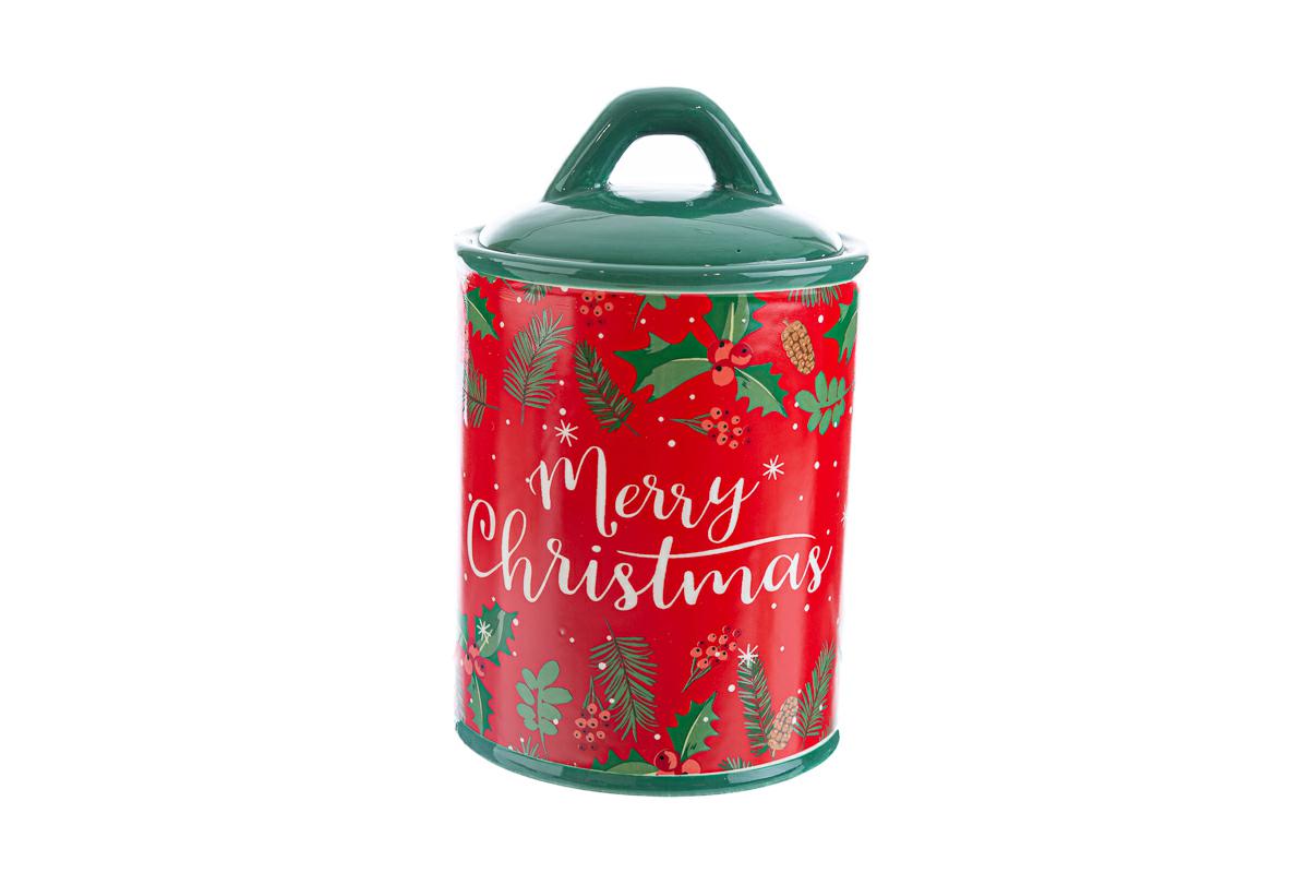 Barattolo ermetico in ceramica Merry Christmas - H.19x12cm