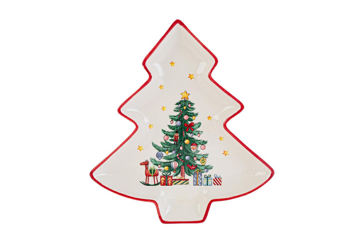 Vassoio in ceramica albero di natale - 28x25 cm