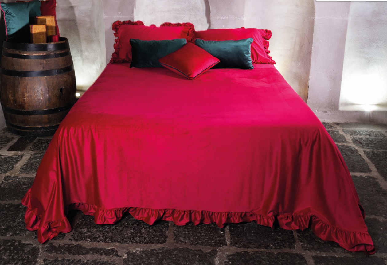Set copriletto matrimoniale in velluto +2 copriguanciali VIOLANTE - 260x260 cm - vari colori - Clodette
