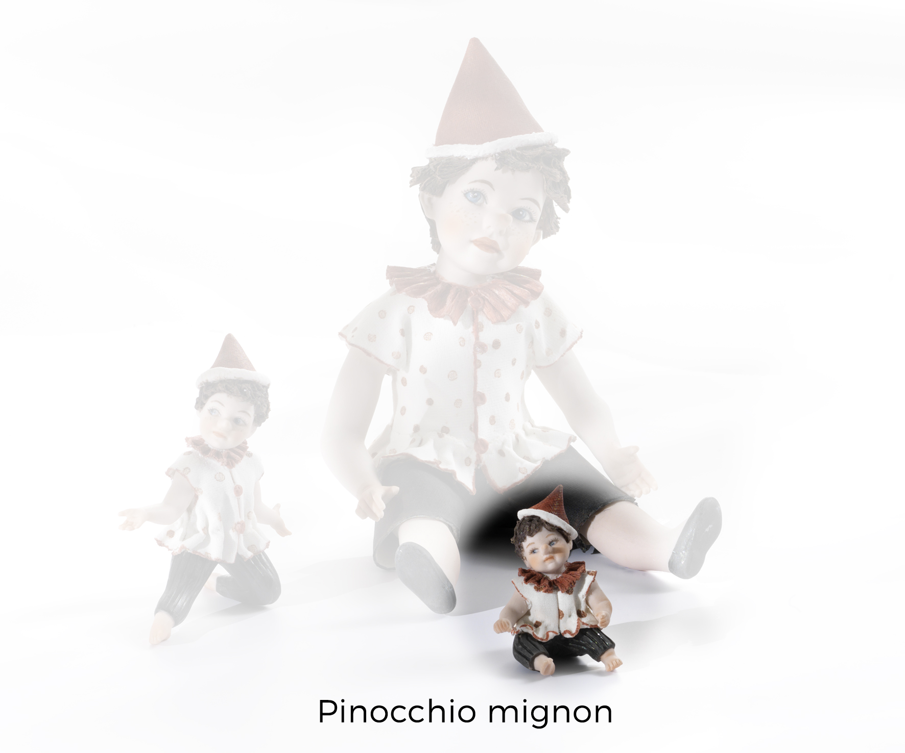 Figura in porcellana Pinocchio mignon - H.6 cm - Sibania