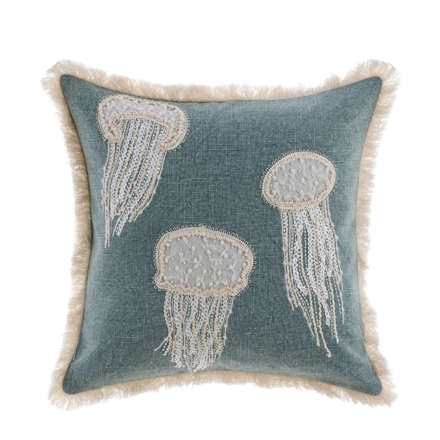 Cuscino arredo in cotone con meduse - Vista Mare - 45x45 cm - Blanc mariclo