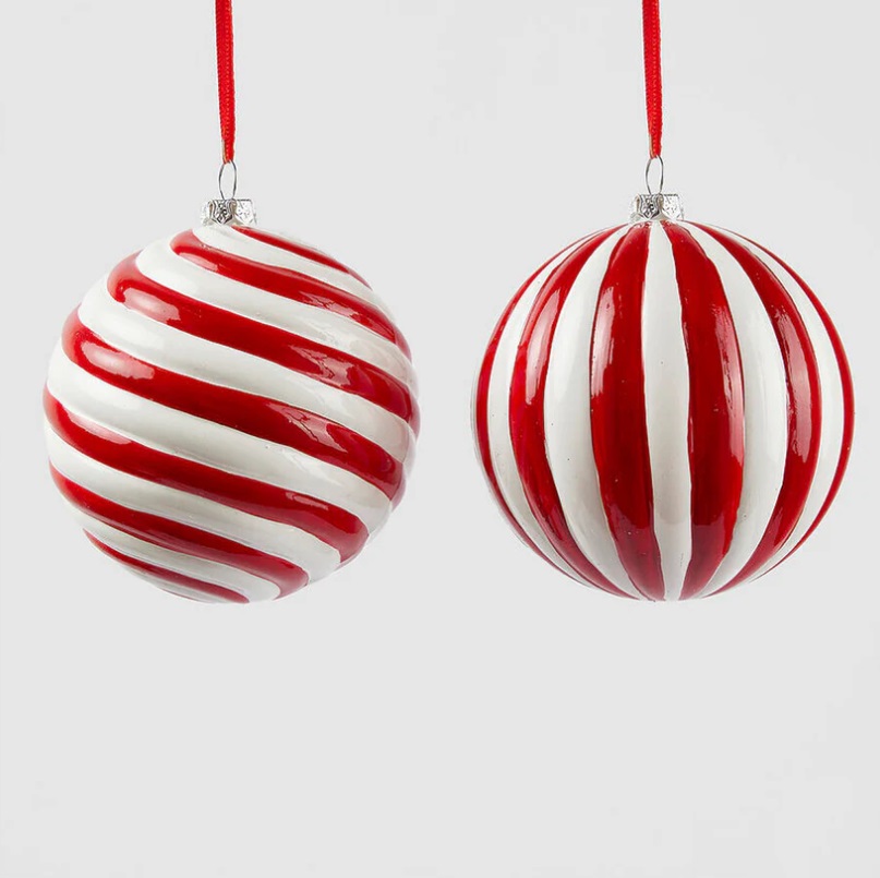 Decorazione palla candy da appendere in plastica - 2 modelli casuali - diam.10 cm - EDG