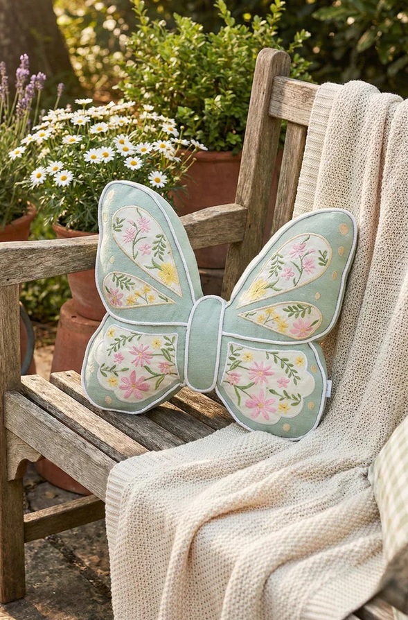 Cuscino sagomato farfalla - Linea Encanto - vari colori - 45x37 cm - Clodette