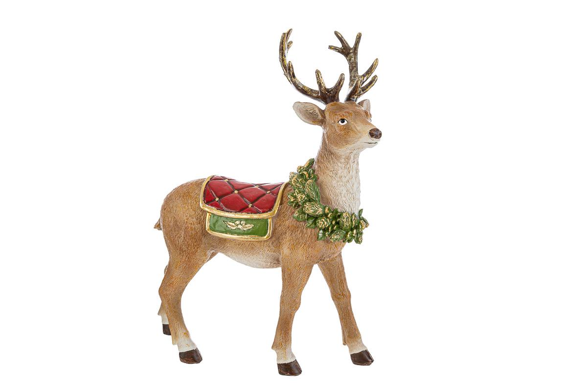 Renna natalizia in resina - H.32 cm