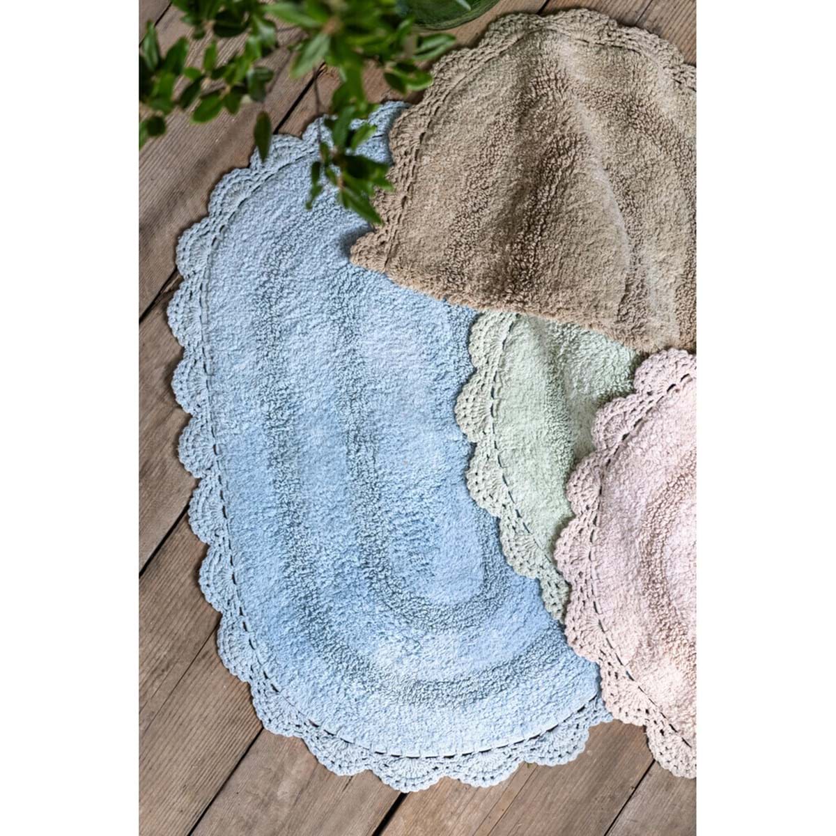 Tappeto ovale in cotone con crochet - 55x85 cm - Vari colori - Blanc Mariclo