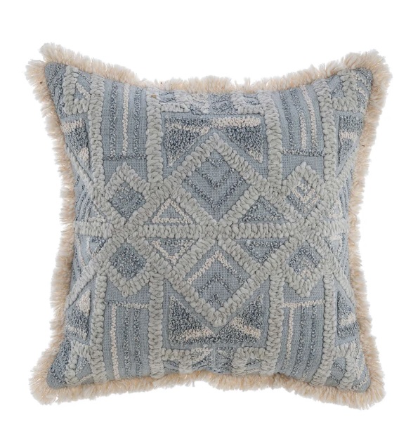 Cuscino arredo ricamato in cotone - Vista Mare - 45x45 cm - Blanc Mariclo