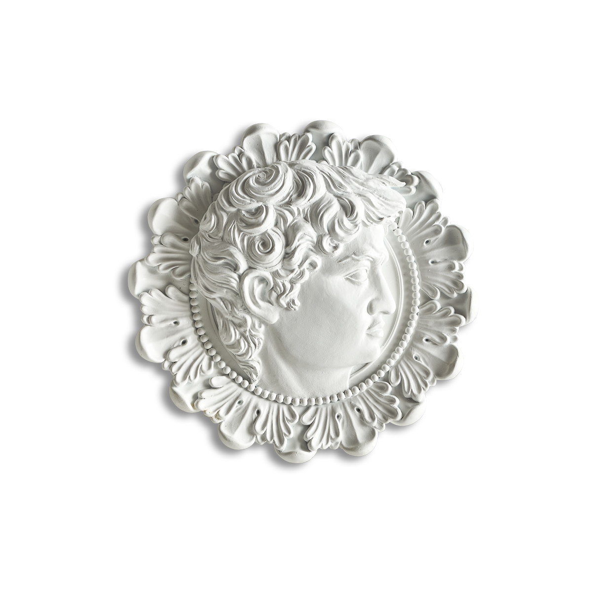 Davide medaglione in resina bianco - 26 cm - Linea Mediterranea - Henriette
