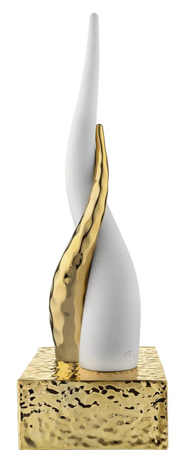 Corni bianco/oro su base oro - H.20 cm - Bongelli