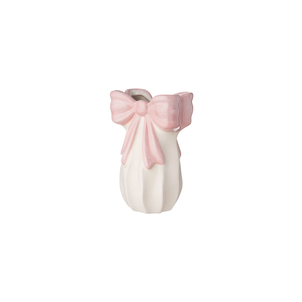 Vaso con fiocco rosa in ceramica - H.23x15 cm - L'Arte di Nacchi