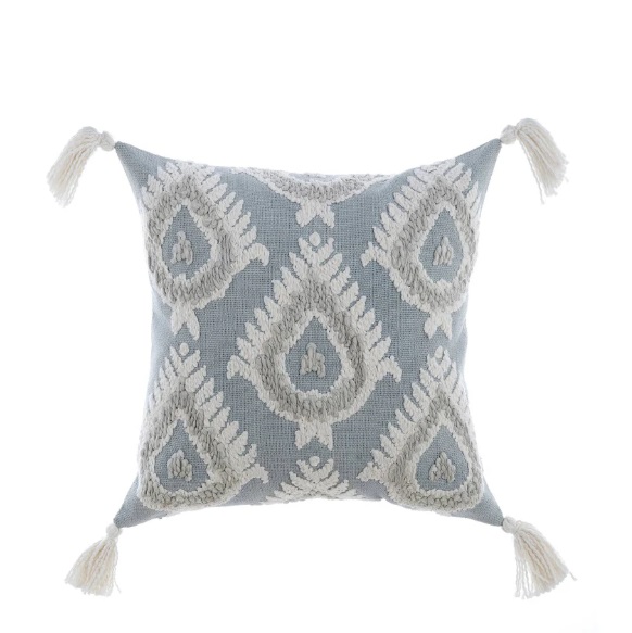 Cuscino arredo in cotone con nappe - Vista Mare - 45x45 cm - Blanc mariclo