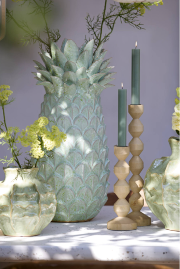 Vaso in ceramica ananas mod. NANASI verde menta - H.55.5x29 cm - Light e living